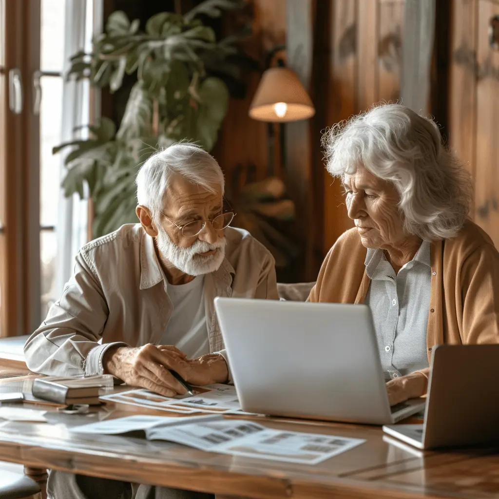 couple researching for senior housing