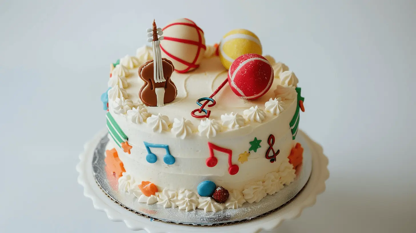 Favorite Hobby Cake: Lemon cake with buttercream, featuring edible elements of the retiree's favorite hobby, such as musical notes or sports equipment.