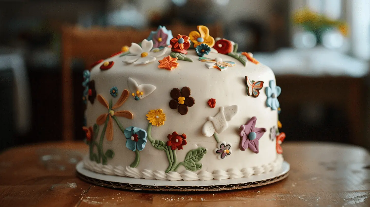 Fondant Decorated Cake: Basic sponge cake covered with fondant, featuring handmade fondant elements that reflect the retiree's hobbies or interests.
