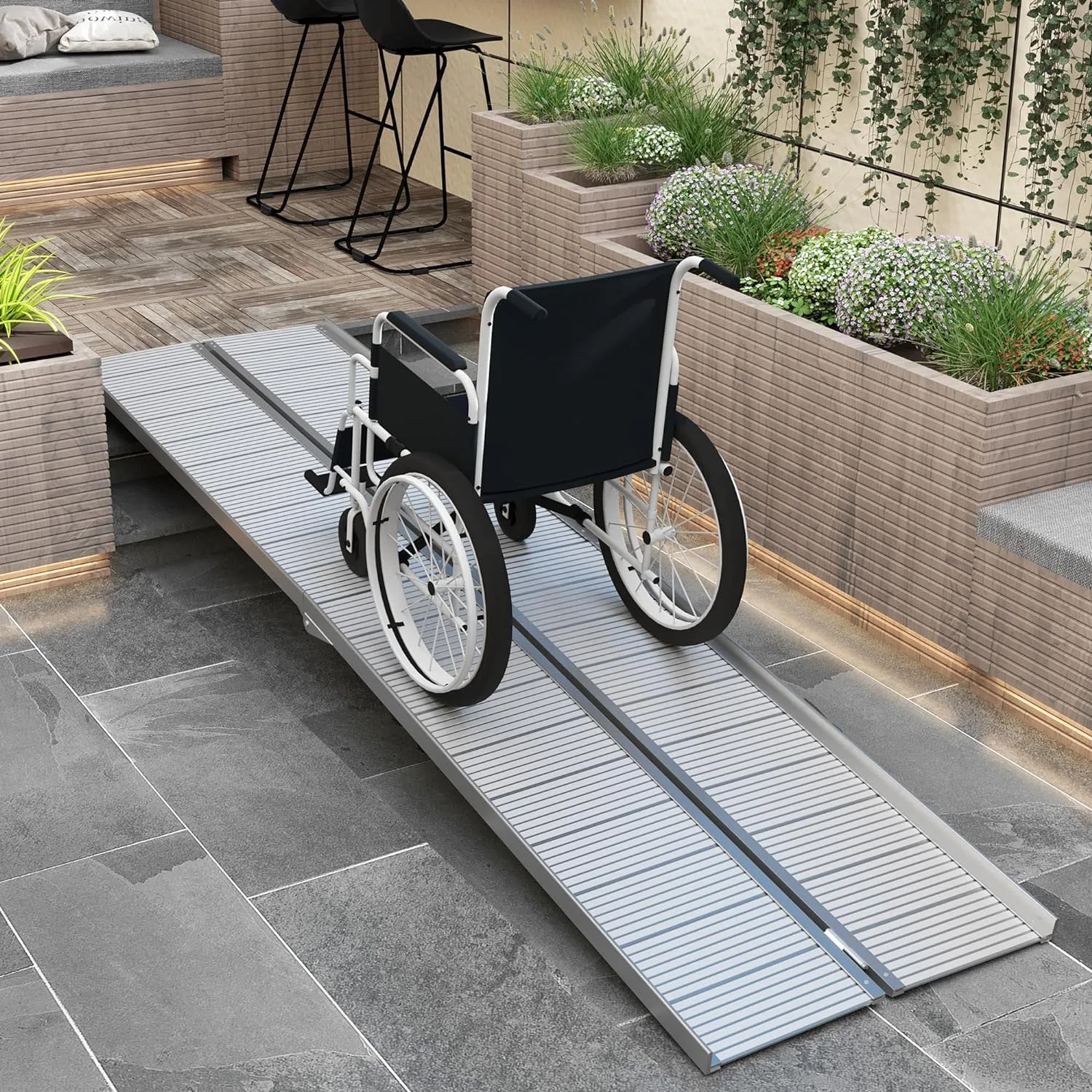 HOMCOM Aluminum Ramps for Wheelchairs Use Case