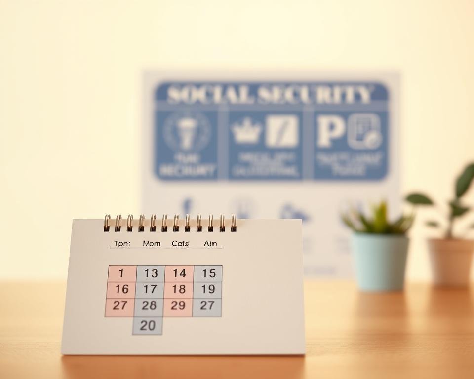 A clean, minimalist illustration of key deadlines for Social Security and Medicare enrollment, captured with a professional camera lens in warm, soft lighting. The foreground features a simple calendar with clear date markers, while the middle ground showcases informative icons and symbols related to the two government programs. The background maintains a subtle, blurred gradient that allows the essential details to stand out. The overall mood is one of organization, clarity, and the reliable guidance these vital services provide.