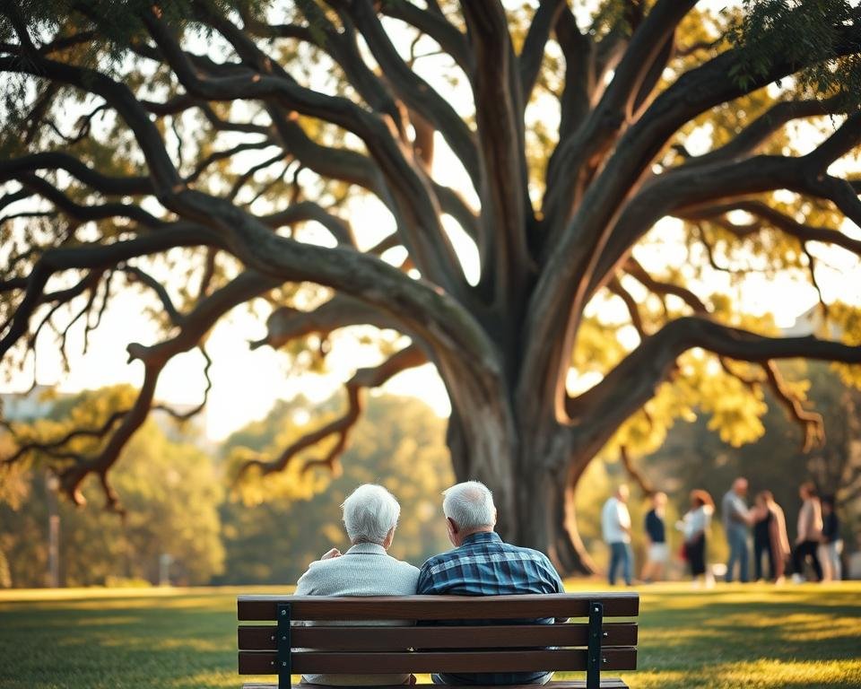 A majestic oak tree stands tall, its branches reaching skyward, shielding a serene park landscape. In the foreground, a retired couple sits on a park bench, deep in conversation, their faces reflecting the importance of the social security program that supports their retirement. The mid-ground features a diverse group of people, each representing different stages of life, symbolizing the intergenerational nature of social security. The background is bathed in warm, golden light, conveying a sense of security and stability. The scene is captured through a wide-angle lens, creating a sense of depth and emphasizing the interconnectedness of the elements. A majestic oak tree stands tall, its branches reaching skyward, shielding a serene park landscape. In the foreground, a retired couple sits on a park bench, deep in conversation, their faces reflecting the importance of the social security program that supports their retirement. The mid-ground features a diverse group of people, each representing different stages of life, symbolizing the intergenerational nature of social security. The background is bathed in warm, golden light, conveying a sense of security and stability. The scene is captured through a wide-angle lens, creating a sense of depth and emphasizing the interconnectedness of the elements.