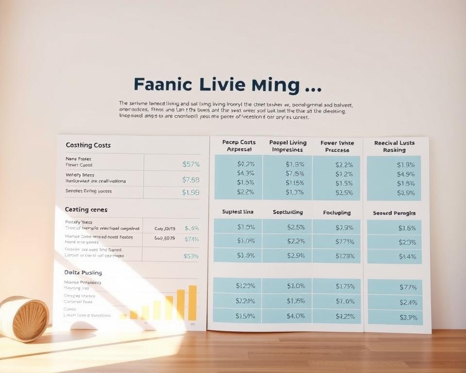 Detailed financial breakdown of senior living costs, showcasing a clear visual representation of the various expenses associated with independent living. Crisp, clean layout with balanced typography and intuitive data visualization, presented against a warm, neutral background that exudes a sense of professionalism and thoughtfulness. Bright, natural lighting illuminates the scene, creating a welcoming and informative atmosphere. The composition should guide the viewer's eye through the key cost categories, facilitating easy understanding of the financial considerations for prospective residents.
