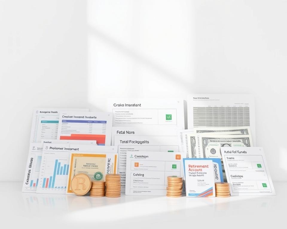 A neatly organized display of retirement investment accounts, including a diverse portfolio of stocks, bonds, mutual funds, and other financial instruments. The accounts are set against a clean, minimalist background with soft, natural lighting illuminating the details. The accounts are presented in a clear, structured manner, conveying a sense of organization and financial security. The overall mood is one of confidence and preparedness, reflecting the theme of "Steps to Invest in Retirement Savings". A neatly organized display of retirement investment accounts, including a diverse portfolio of stocks, bonds, mutual funds, and other financial instruments. The accounts are set against a clean, minimalist background with soft, natural lighting illuminating the details. The accounts are presented in a clear, structured manner, conveying a sense of organization and financial security. The overall mood is one of confidence and preparedness, reflecting the theme of "Steps to Invest in Retirement Savings".
