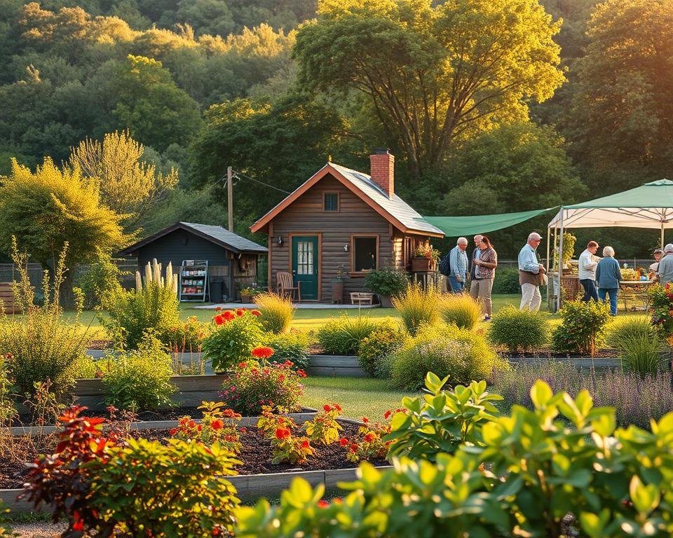Prompt A serene retirement landscape, where unconventional income streams flourish. In the foreground, a thriving community garden tended by retirees, its bountiful produce a testament to their resourcefulness. In the middle ground, a cozy cottage with a small entrepreneurial venture, perhaps a quaint cafe or artisanal workshop. In the background, a bustling online marketplace, where retirees showcase their handcrafted goods and digital skills, earning a steady stream of income. Warm, golden lighting illuminates the scene, casting a welcoming glow and conveying a sense of financial independence and fulfillment. The composition emphasizes the harmony between traditional and non-traditional retirement income sources, inspiring a rethinking of the conventional retirement narrative. Prompt A serene retirement landscape, where unconventional income streams flourish. In the foreground, a thriving community garden tended by retirees, its bountiful produce a testament to their resourcefulness. In the middle ground, a cozy cottage with a small entrepreneurial venture, perhaps a quaint cafe or artisanal workshop. In the background, a bustling online marketplace, where retirees showcase their handcrafted goods and digital skills, earning a steady stream of income. Warm, golden lighting illuminates the scene, casting a welcoming glow and conveying a sense of financial independence and fulfillment. The composition emphasizes the harmony between traditional and non-traditional retirement income sources, inspiring a rethinking of the conventional retirement narrative.